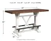 Ashley Furniture D546/13/424(4) Valebeck - 5 Pc. - Counter Table, 4 Upholstered Barstools - White