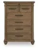 Ashley Furniture PCB782-46 Karallin - Seven Drawer Chest - Medium Brown