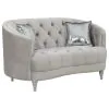 CoasterElevations 508461-S2 Avonlea - 2 Piece Upholstered Sloped Arm Sofa Set Velvet - Pearl Silver