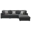 CoasterEssence 551324-SETB Serene - 4 Piece Upholstered Modular Sectional Sofa - Charcoal