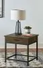 CoasterEssence 723777 Byers - 1-Drawer Square Engineered Wood End Table - Brown Oak