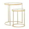 CoasterElevations 935936 Maylin - 2 Piece Round Glass Top Nesting Table Set - Gold