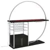 Coaster Fine Furniture 182799 Risley - 2-Door Circular LED Home Bar Cabinet - Dark Charcoal