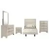 Coaster Fine Furniture 225061T-S5 Trenton - 5 Piece Twin Bedroom Set - Rustic Cream