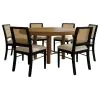 Coaster Fine Furniture 108930-S7B Arini - 7-Piece Round Dining Table Set - Sand Wash / Black