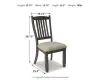 Ashley Furniture D736-01 Tyler Creek - Dining UPH Side Chair (Set of 2) - Slatback - Black / Grayish Brown