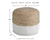Ashley Furniture A1000420 Sweed Valley - Pouf - Round - Natural / White