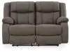 Ashley Furniture 6880486 First Base - Reclining Loveseat - Gunmetal