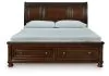 Ashley Furniture B697B47 Porter - California King Sleigh Storage Bed - Rustic Brown