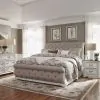Liberty Furniture 244-BR-CKUSLDMN Liberty Furniture 244-BR-CKUSLDMN Magnolia Manor - 4 Piece Bedroom Set (California King Upholstered Sleigh Bed, Dresser & Mirror, Nightstand) - Antique White