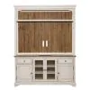 Liberty Furniture 498-ENTW-ENC Liberty Furniture 498-ENTW-ENC Morgan Creek - Entertainment Center - Antique White / Wirebrushed Tobacco Accents