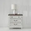 Liberty Furniture 237-BR61 River Place - 3 Drawer Nightstand With Charging Station - Riverstone White & Tobacco