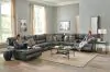 Jackson Furniture Industries 43/62/64/68/65/69/67-28 Jackson Furniture Industries 43/62/64/68/65/69/67-28 Como - 7 Piece Italian Leather Match Manual Reclining Sectional With 2 Reclining Seats And LSF Chaise - Steel