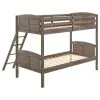 CoasterEveryday 400808 Flynn - Wood Twin Over Twin Bunk Bed - Weathered Brown