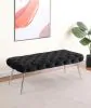 Coaster Fine Furniture 910333 Ella - Upholstered Tufted Bench Stainless Steel Legs - Black