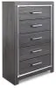 Ashley Furniture B214/31/36/46/56/58/95/B100-14/92(2) Ashley Furniture B214/31/36/46/56/58/95/B100-14/92(2) Lodanna - 9 Pc. -  Dresser, Mirror, Chest, King Panel Bed With Roll Slats, 2 Nightstands - Gray