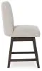 Ashley Furniture D984-124 Burkhaus - Upholstered Swivel Barstool (Set of 2) - Beige / Dark Brown