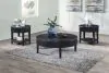 New Classic T3881-10 Tate - Round One Drawer Coffee Table - Black