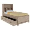 Samuel Lawrence Furniture S496-YBR-13 River Creek - Twin Bed with Bookcase Headboard and Trundle - River Birch Brown