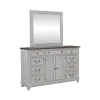 Liberty Furniture 237-BR-DM River Place - Dresser & Mirror - Riverstone White & Tobacco