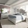 Liberty Furniture 244-BR-CKUBDM Liberty Furniture 244-BR-CKUBDM Magnolia Manor - 3 Piece Bedroom Set (California King Upholstered Bed, Dresser & Mirror) - White