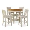 New Classic D1763-52S-BSQ New Classic D1763-52S-BSQ Mitchell - 5 Piece Counter Dining Set - Bisque / Brown