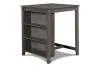 New Classic D1701-32S-GRY Gia - Counter Table With 2 Chairs & Storage Shelf - Gray