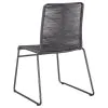 CoasterEssence 192062 Jerome - Woven Rope Stackable Side Chair (Set of 2) - Charcoal