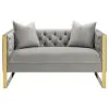 CoasterElevations 509112 Eastbrook - Velvet Upholstered Tufted Loveseat - Gray