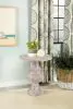 CoasterEssence 915107 Dianella - Round Pedestal Base Accent Side Table - White Washed