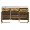 CoasterElevations 951138 Keaton - 3-Door Marble Top Herringbone Accent Cabinet - Natural