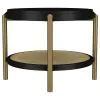 Coaster Fine Furniture 706197 Arini - Round End Side Table With Storage Shelf - Black
