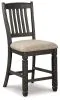 Ashley Furniture D736-124 Tyler Creek - Upholstered Barstool (Set of 2) - Black / Grayish Brown