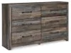 Ashley Furniture B211-31 Drystan - Six Drawer Dresser - Brown / Beige