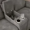 Ashley Furniture 5930118 Next-Gen Durapella - Power Reclining Loveseat with Console/Adj Hdrst - Slate