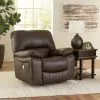 Ashley Furniture U4380898 Leesworth - Power Rocker Recliner - Dark Brown