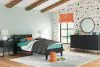 Ashley Furniture EB1865/231/155/111/291(2) Ashley Furniture EB1865/231/155/111/291(2) Socalle - 5 Pc. - Dresser, Twin Panel Platform Bed, 2 Nightstands - Black