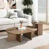 ACME LV05316 Markku - End Table With Natural Marble - Oak