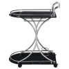 CoasterEveryday 910001 Elfman - 2-Tier Glass Shelf Metal Bar Cart - Black And Chrome