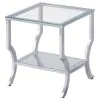 Coaster Fine Furniture 720338-S3 Saide - 3 Piece Glass Top Coffee And End Table Set - Chrome
