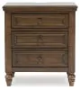 Benchcraft® B787-93 Sturlayne - Three Drawer Night Stand - Brown