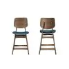 New Classic D1651-22-FGR Oscar - Counter Chair With Cushion (Set of 2) - Walnut / Forest Green