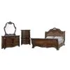 New Classic 00-2477-14C Bella Notte - 6/6 Eastern King 4 Piece Set (Padded Sleigh Bed, Dresser, Mirror, Chest) - Cherry