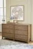 Ashley Furniture B974/31/36/76/78/92(2) Ashley Furniture B974/31/36/76/78/92(2) Cabalynn - 6 Pc. - Dresser, Mirror, King Upholstered Bed, 2 Nightstands - Light Brown