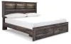 Ashley Furniture B211B27 Ashley Furniture B211B27 Drystan - King Bookcase Bed With 2 Storage Drawers - Brown / Beige