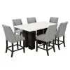 New Classic 45-1221-D6C New Classic 45-1221-D6C Faust - Adjustable Table With 6 Counter Chairs - White / Gray