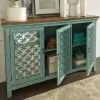 Liberty Furniture 2011-AC5636 Kensington - 3 Door Accent Cabinet - Turquoise / Worn Wood Tone
