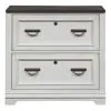 Liberty Furniture 417-HO147 Allyson Park - Bunching Lateral File Cabinet - Wirebrushed White / Charcoal