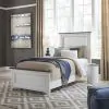 Liberty Furniture 417-YBR-TPB Liberty Furniture 417-YBR-TPB Allyson Park - Twin Panel Bed - Wirebrushed White / Charcoal