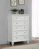 CoasterEssence 201305 Sandy Beach - 5-Drawer Bedroom Chest - Cream White